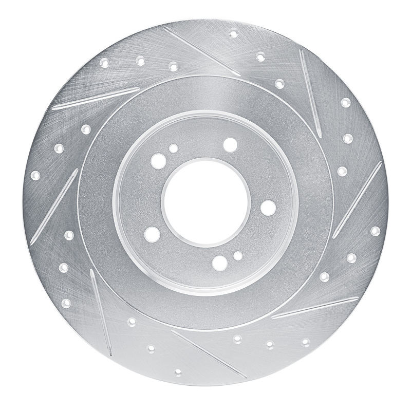 Hyundai SONATA Brake Rotor (1) - Rear Left - R1 Concepts - Drilled & Slotted - Silver - `21-`25